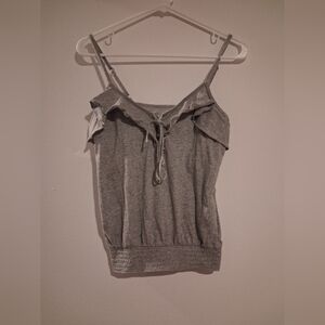 Arizona Jean Company Heather Gray Camisole with Ruffle Detail